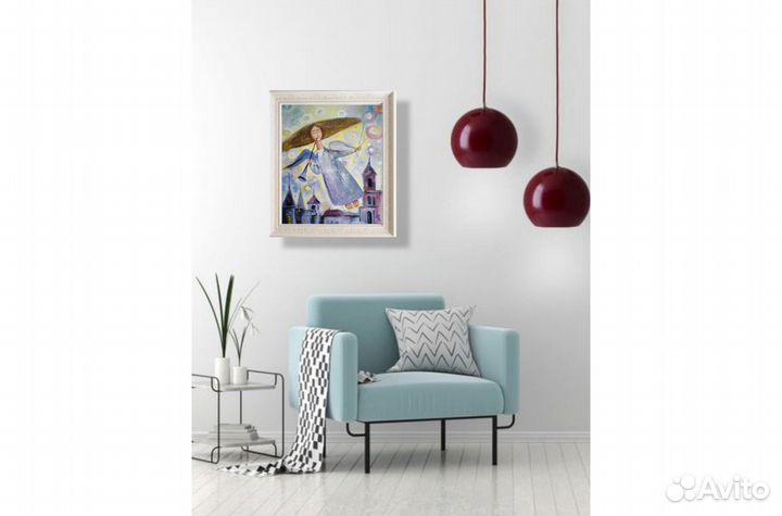 Картина Ангел и Лето городской пейзаж мало 40х30