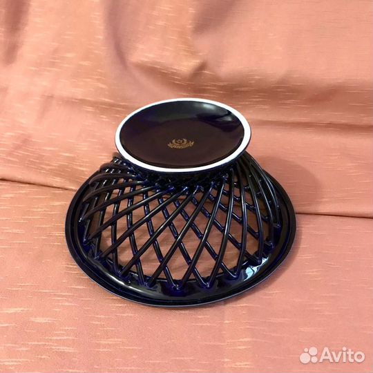 Конфетница-фруктовница ажурная, кобальт