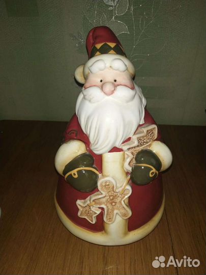 Большая фарфоровая шкатулка Дед Мороз редкая