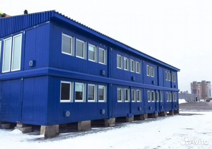 Блочное быстровозводимое здание для строительного