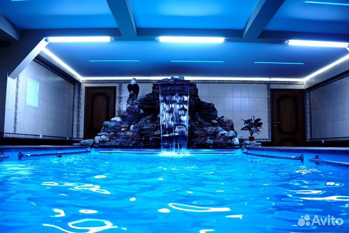 Большая сауна с тёплым бассейном (Свежий ремонт)