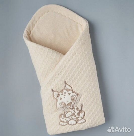 Конверт-одеяло вязанный «Рысенок» весна-осень