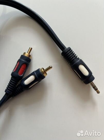 Кабель Jack 3,5 на 2 тюльпана (позолоченные)