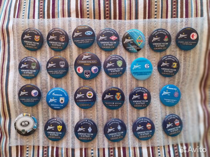 Матчевые значки Зенита сезон 2018-2019