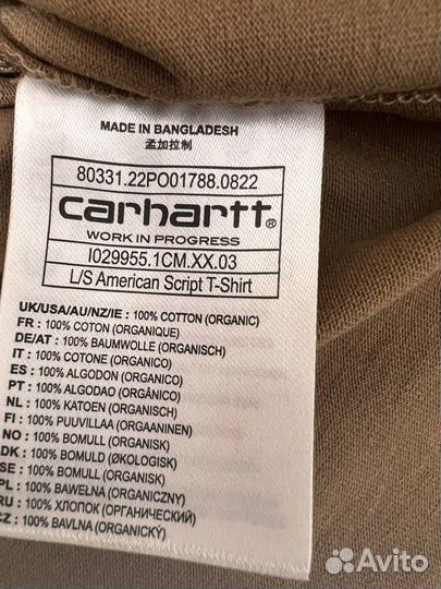 Лонгслив Carhartt WIP American script оригинал