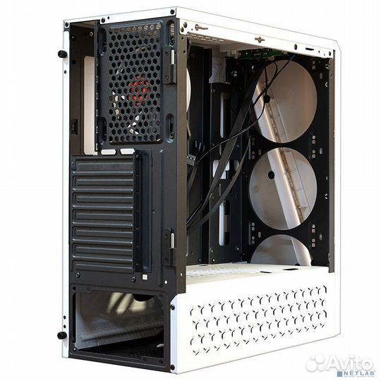 Ginzzu SL220 White FAN 12LED USB3.0 Window w/o PSU