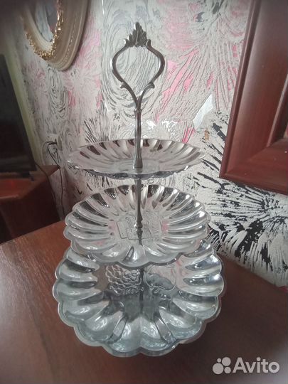 Хрустальная менажница 3х-ярусная