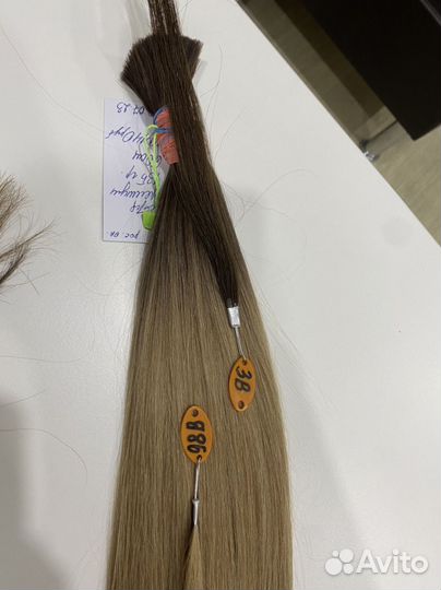 Волосы натуральные 60 см премиум омбре
