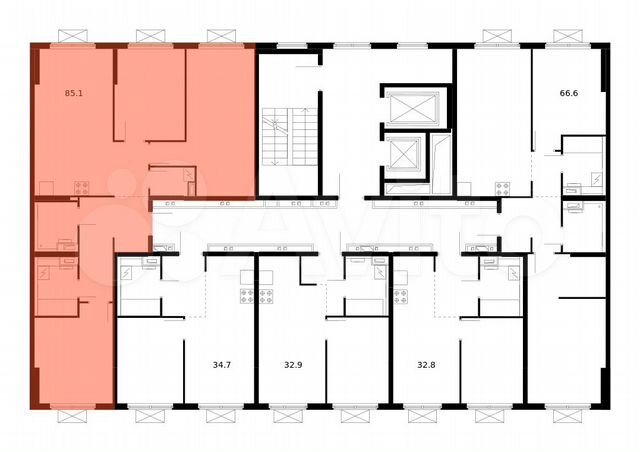 3-к. квартира, 85,1 м², 14/14 эт.