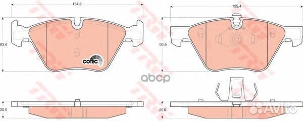 Колодки тормозные дисковые перед GDB1559 TRW