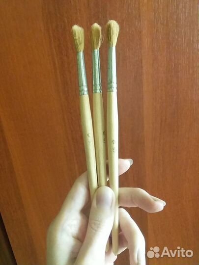 Кисти художественные 5 номер колонок 3 штуки