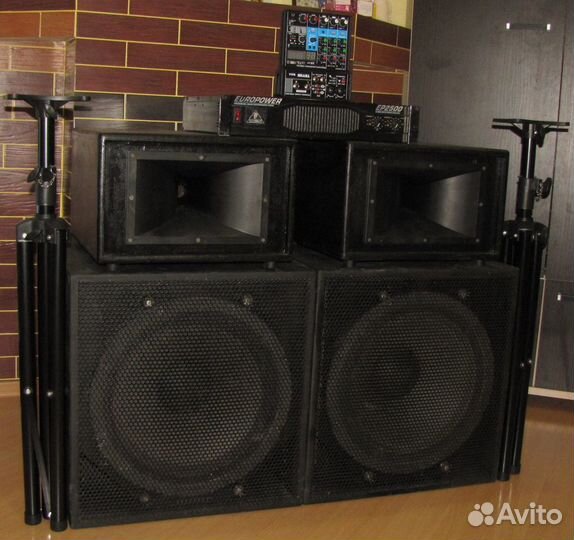 Колонки Pro 1300W EV FA Усилитель Микшер Треноги