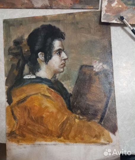 Картина маслом, пейзаж, холст на картоне