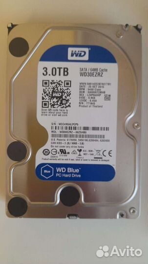 Жесткий диск hdd 3 tb wd blue