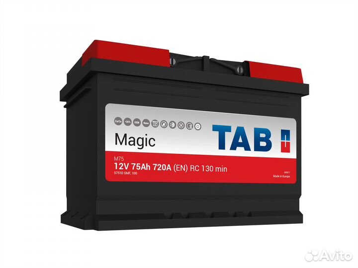 Аккумулятор TAB magic 75Ah на Opel, Ford +доставка