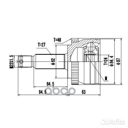 Шрус наружный перед прав/лев Z87302R Zikmar