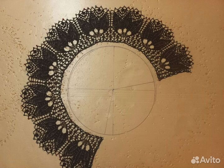 Воротник спицами из хлопка, льна