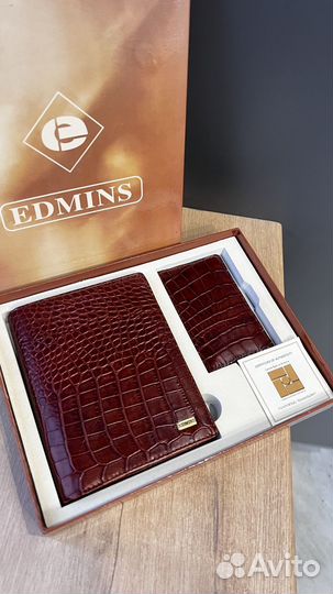 Мужской кошелек портмоне Edmins croco cow