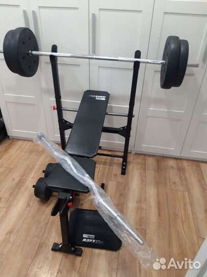 Новый комплект для жима Скамья штанги гантели