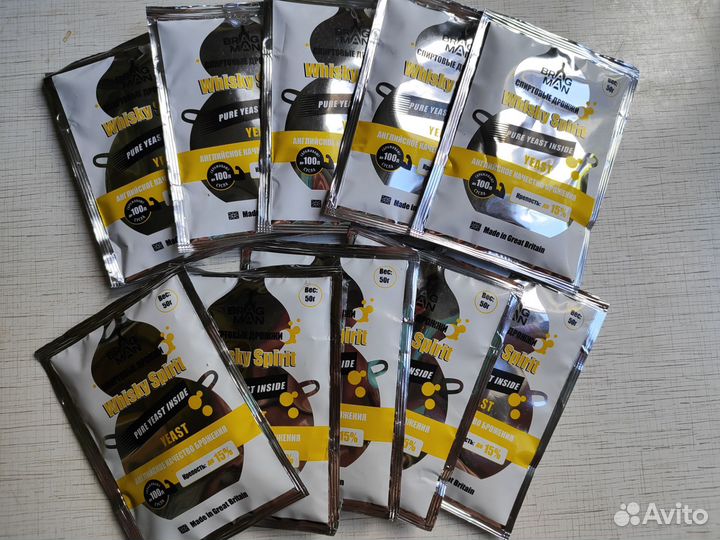 Дрожжи Bragman Whisky Spirit пять пачек по 50г