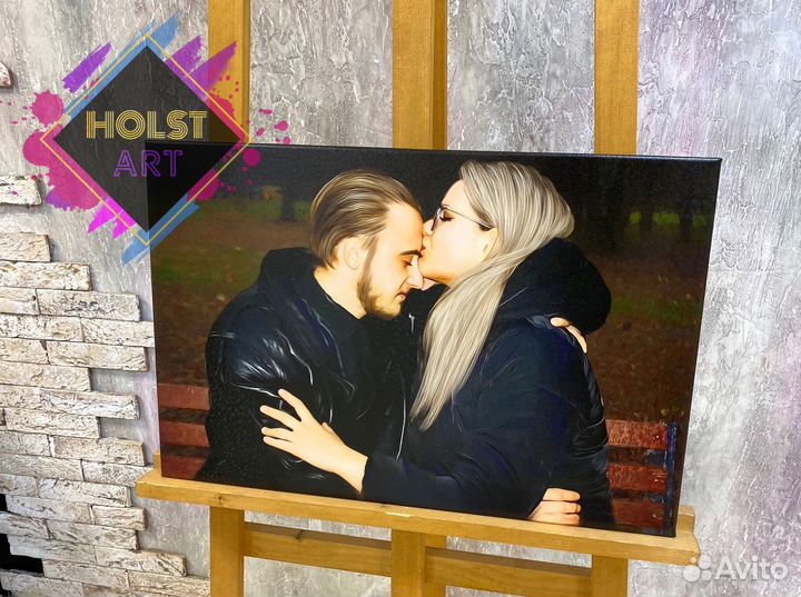 Портрет по фото на холсте