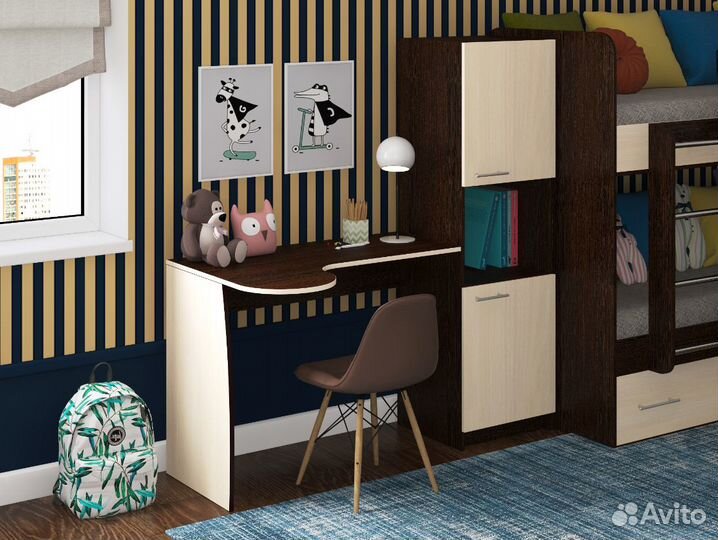 Стол письменный со шкафом, новый, в упаковке