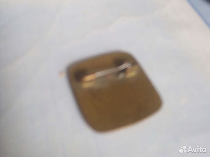 Брошь большая латунь Эмаль СССР Ленинград клеймо