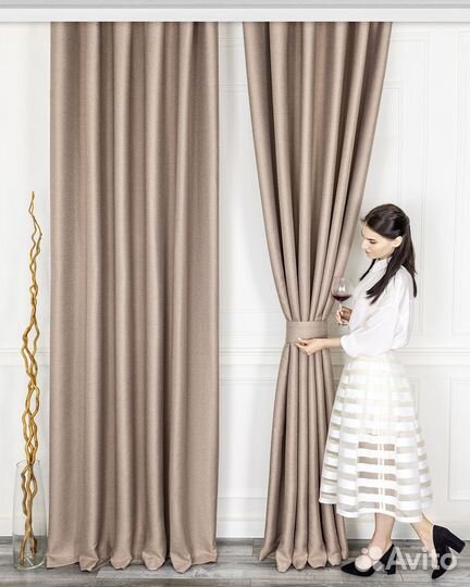 Комплект штор рогожка Орфей Нюд