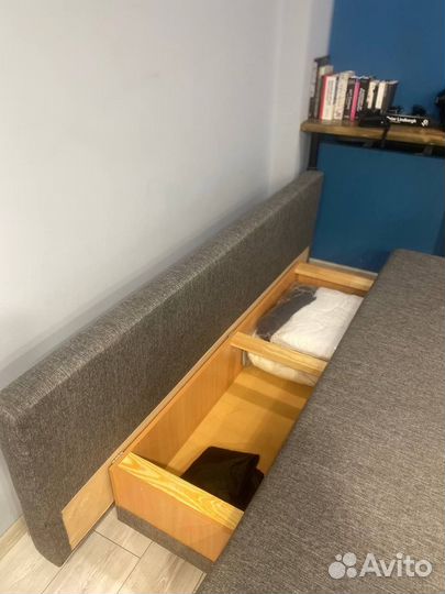 Диван раскладной бу Парма серый