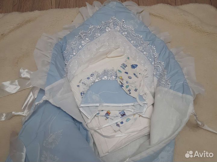Набор для выписки новорожденного шерстяным одеялом