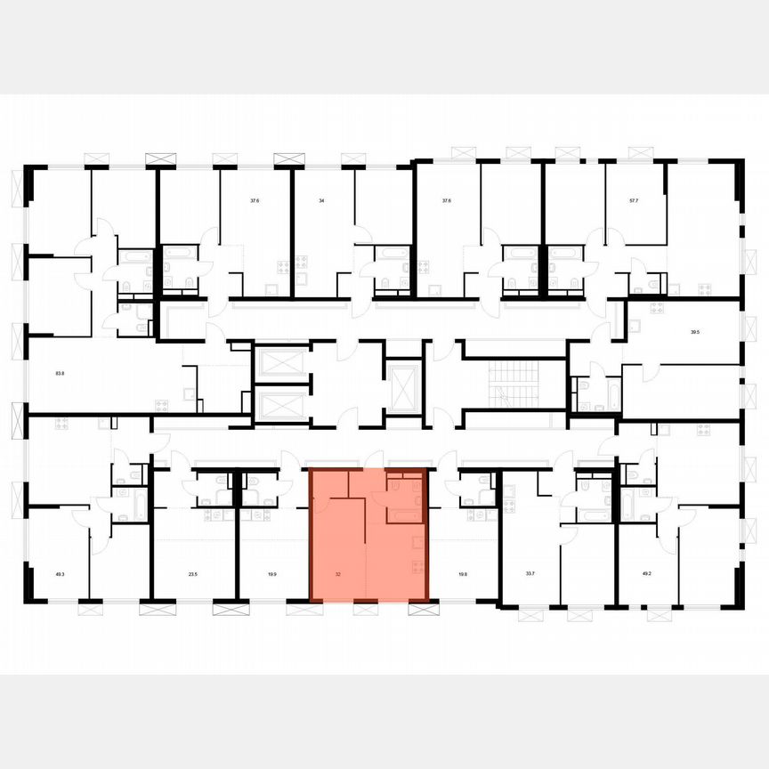 1-к. квартира, 32 м², 16/24 эт.