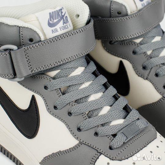 Кроссовки Nike Air Force 1 Mid Grey White Black