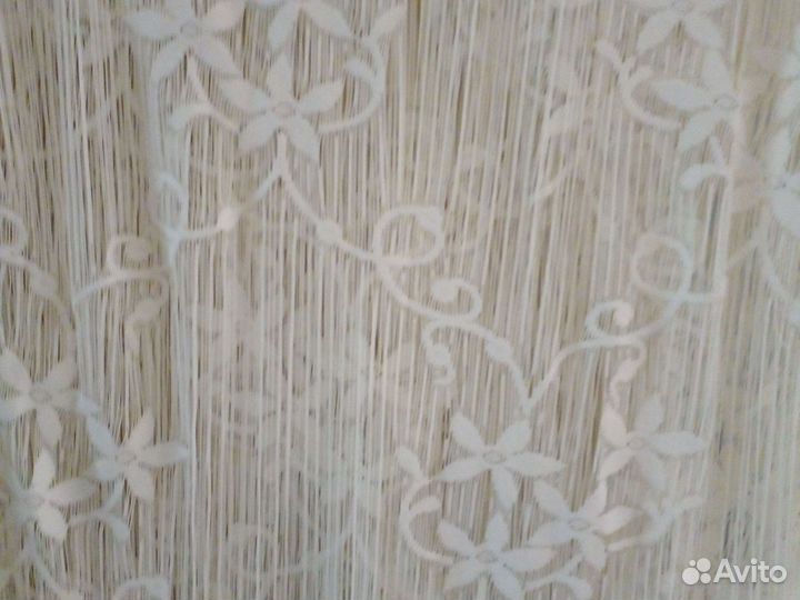 Тюль паутинка нежно желтая, 3 метра ширина