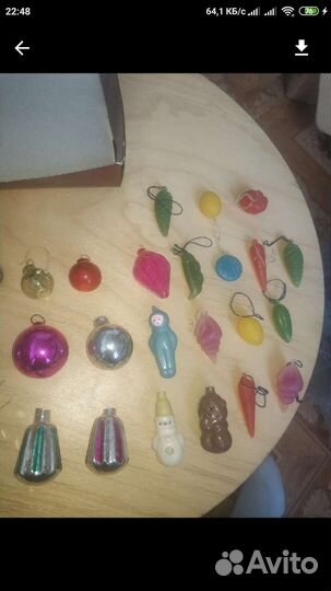 Мини-игрушки для новогодней ёлки СССР Винтаж