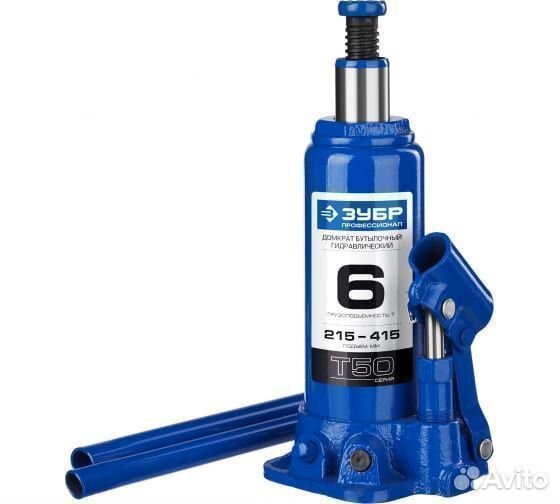 Бутылочный домкрат зубр, 6т, 215-415мм