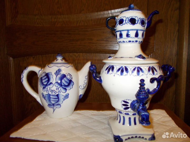 Самовар mini гжель - 26 см -1970 гг