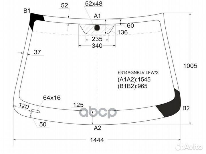 Стекло лобовое Chevrolet Captiva 06-15 / Opel