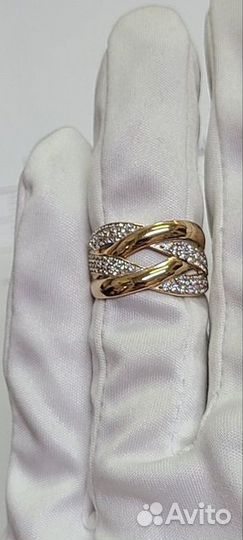 Золотое кольцо с фианитом 17р