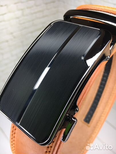 Кожаный ремень автомат мужской