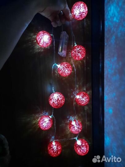 Ночник гирлянда украшение интерьер шарики огоньки