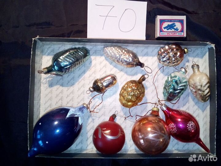 Елочные игрушки, бумажная гирлянда СССР