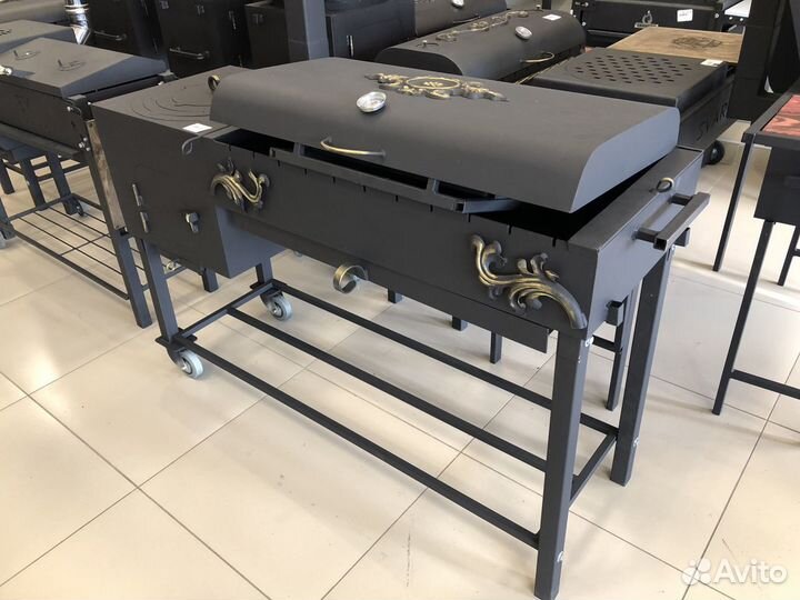 Мангал с печью под казан и трубой