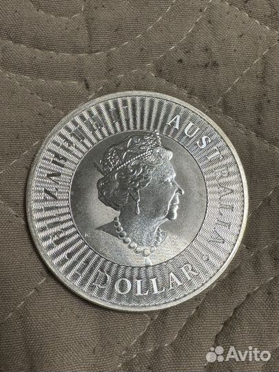 Серебряные монеты кенгуру австралия 2022г