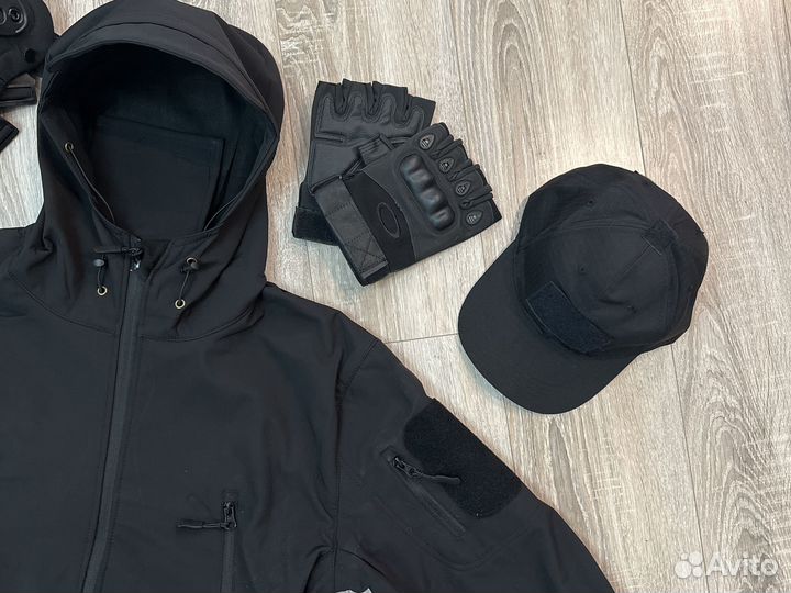 Тактический костюм softshell black