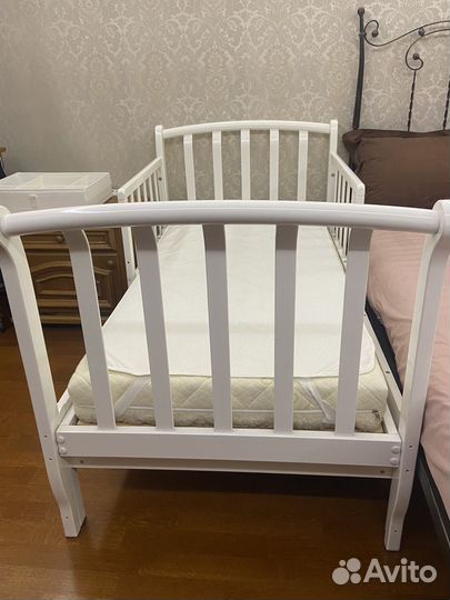 Детская кроватка трансформер с матрасом