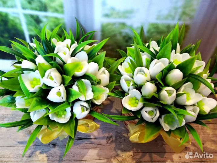 Букет подснежников из мыла ручной работы