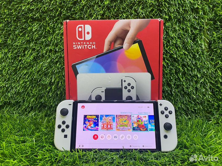 Nintendo Switch Oled White (Чип ) + 990 Игр