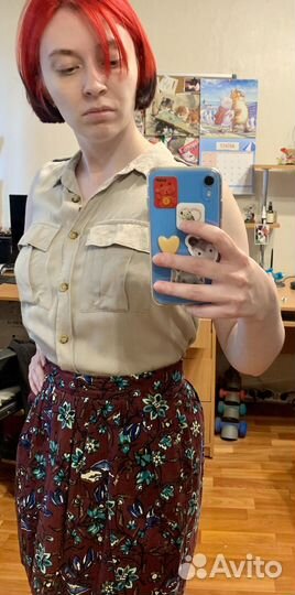 Блуза в стиле сафари с карманами