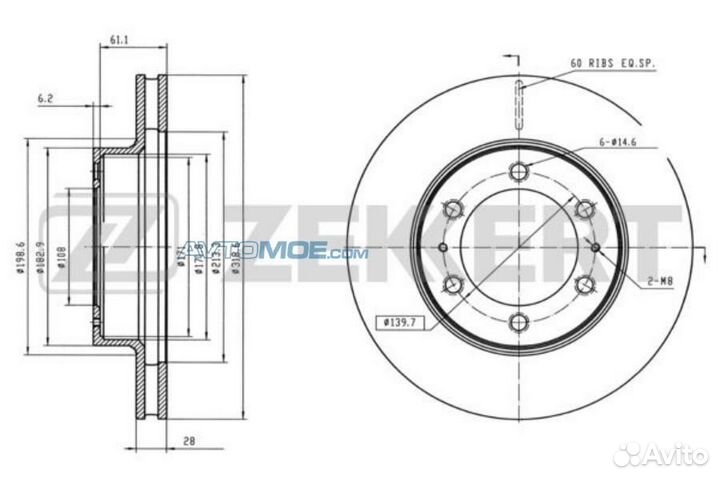 Диск торм. перед. Toyota Fortuner (GGN5 KUN5 LAN5