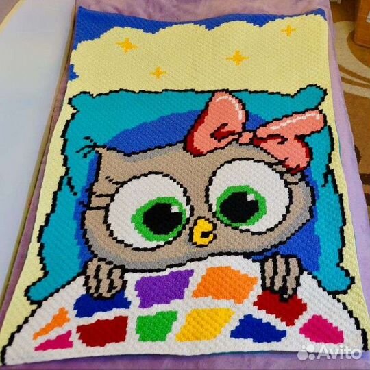 Плед детский вязаный ручная работа